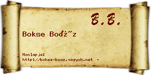 Bokse Boáz névjegykártya